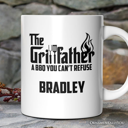 The Grillfather Personalized Mug, BBQ Dad Gift with Custom Name