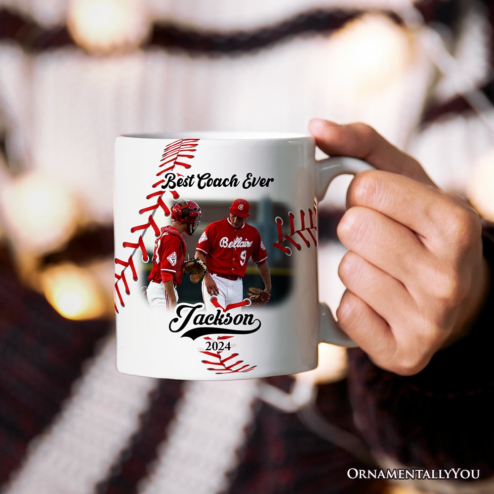 Baseball Personalized Picture Mug Gift, Photo Upload Team, Player and Coaches Gift