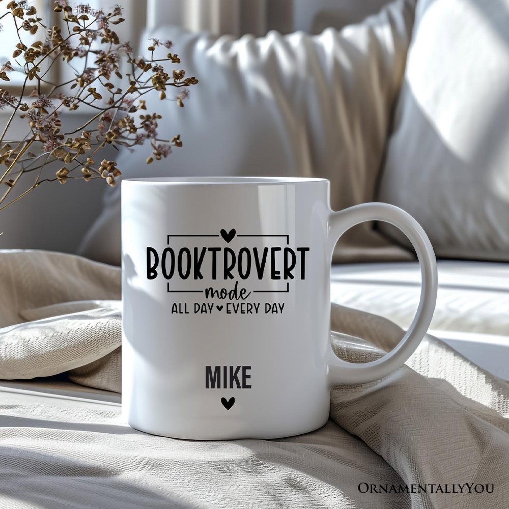 Booktrovert Personalized Mug, Gift For Book Lover With Custom Name