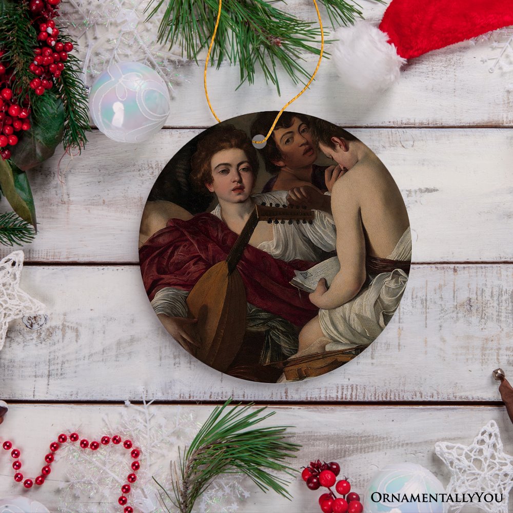 Caravaggio Musicians Ornament, Famous Painting Christmas Decoration Souvenir
