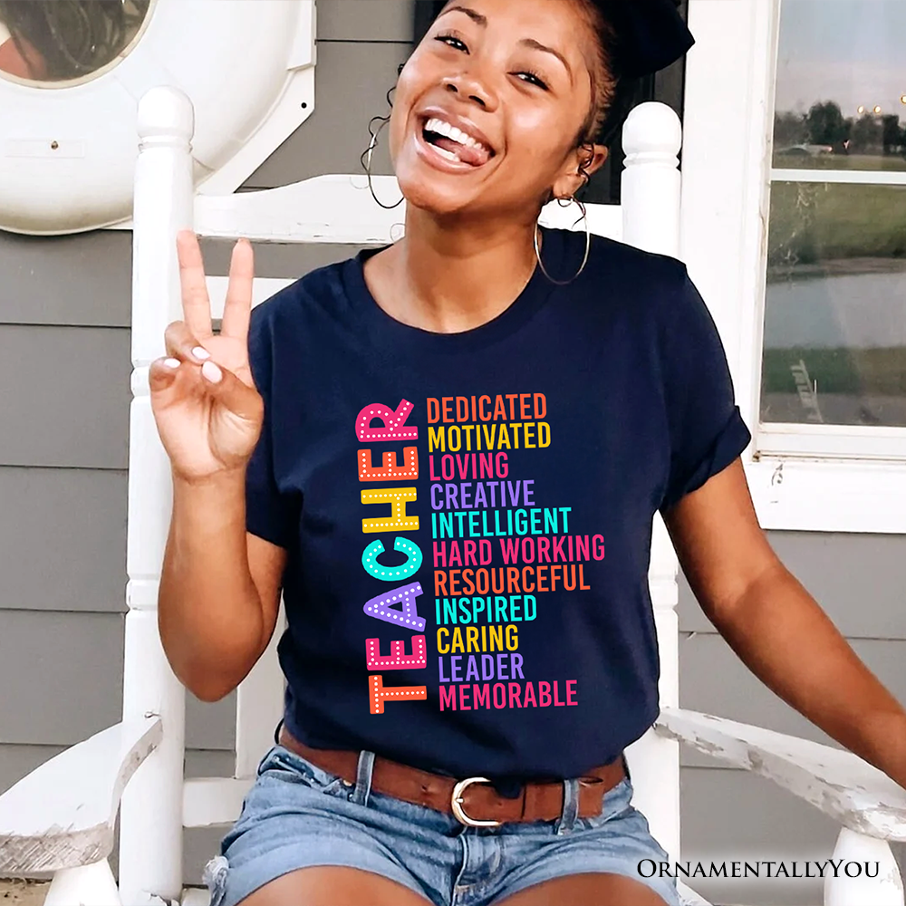 Colorful Teacher Acronym T-Shirt, Motivational Tee for Educators