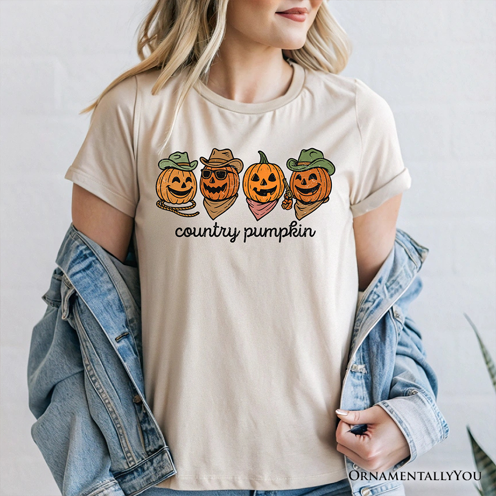 Country Pumpkin Rustic T-Shirt, Cute Fall Tee for Autumn Season