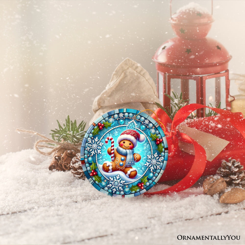 Crystal Snow Gingerbread Man Ornament, Magical Gift and Decor for Christmas Tree