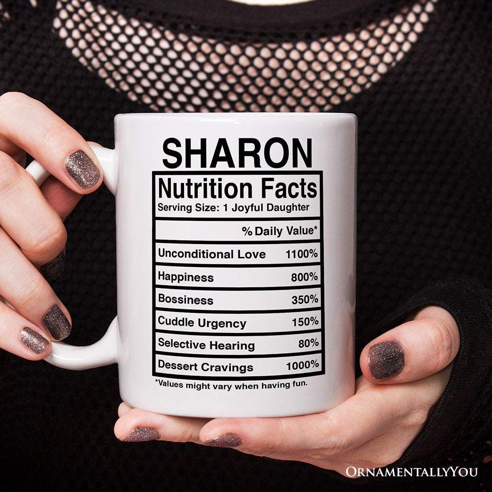 Daughter Nutrition Facts Personalized Mug, Birthday Gift With Custom Names and Percentages
