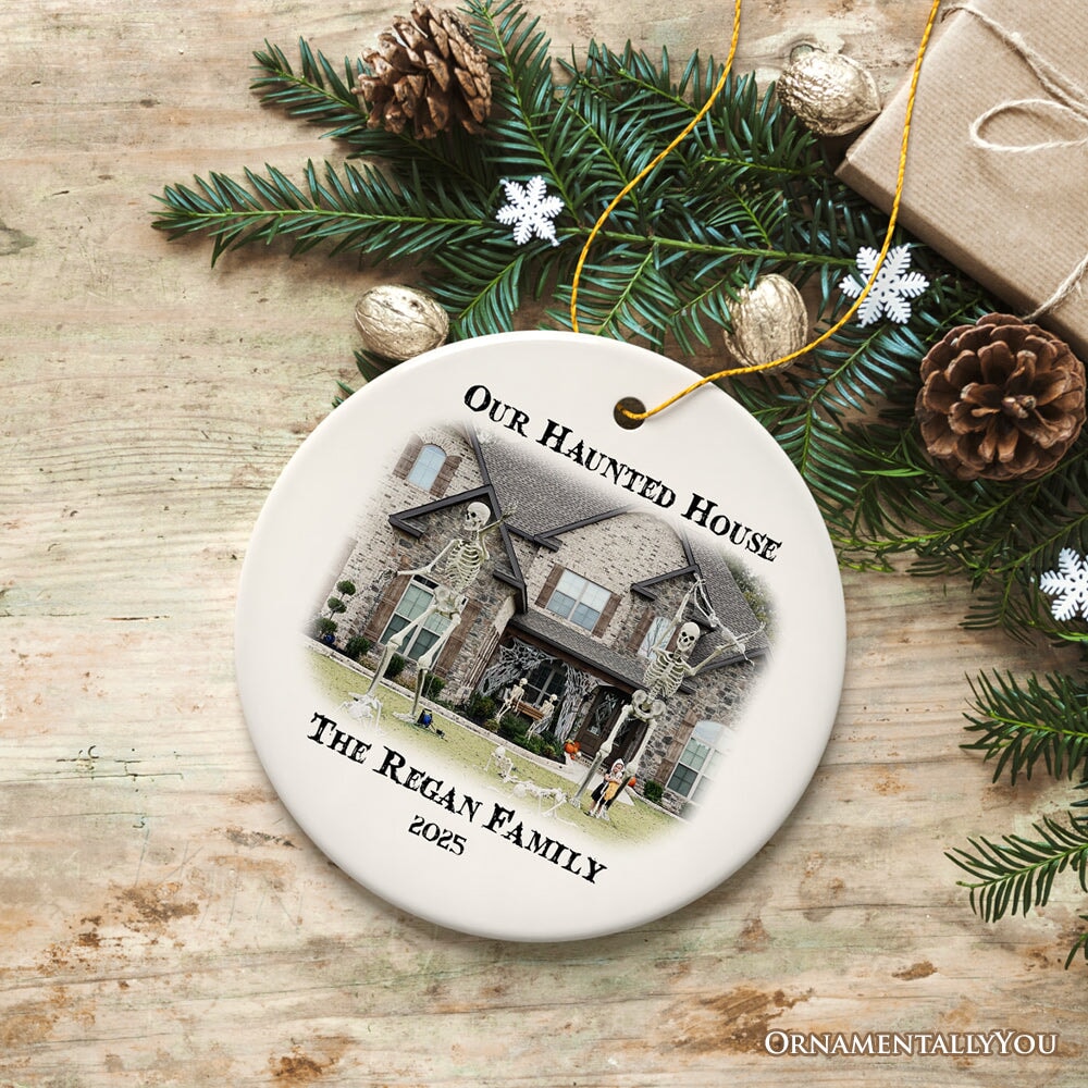 Haunted House Photograph Custom Tree Halloween Ornament