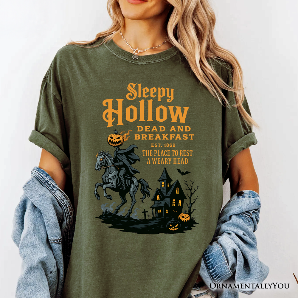 Headless Horseman Sleepy Hollow Halloween T-Shirt, Dead and Breakfast Retro Tee
