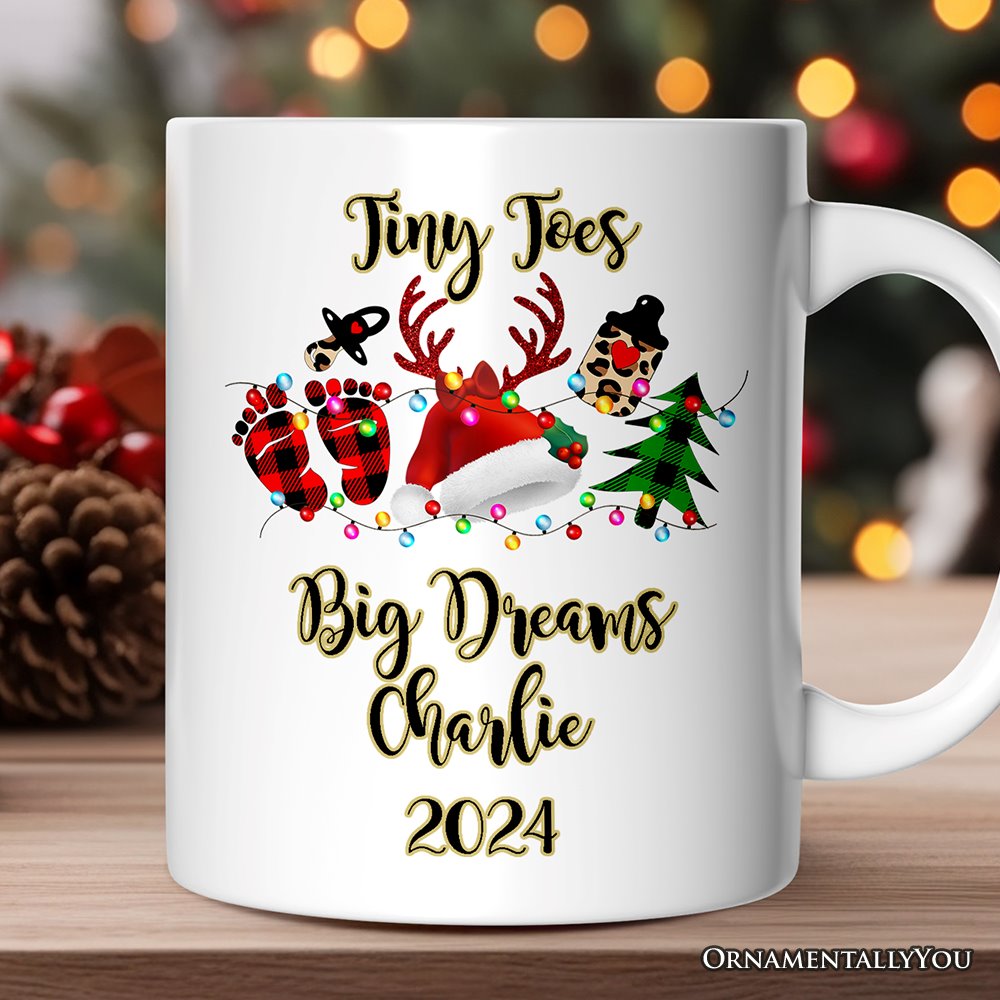 Personalized Mug Baby Christmas Buffalo Plaid Gift