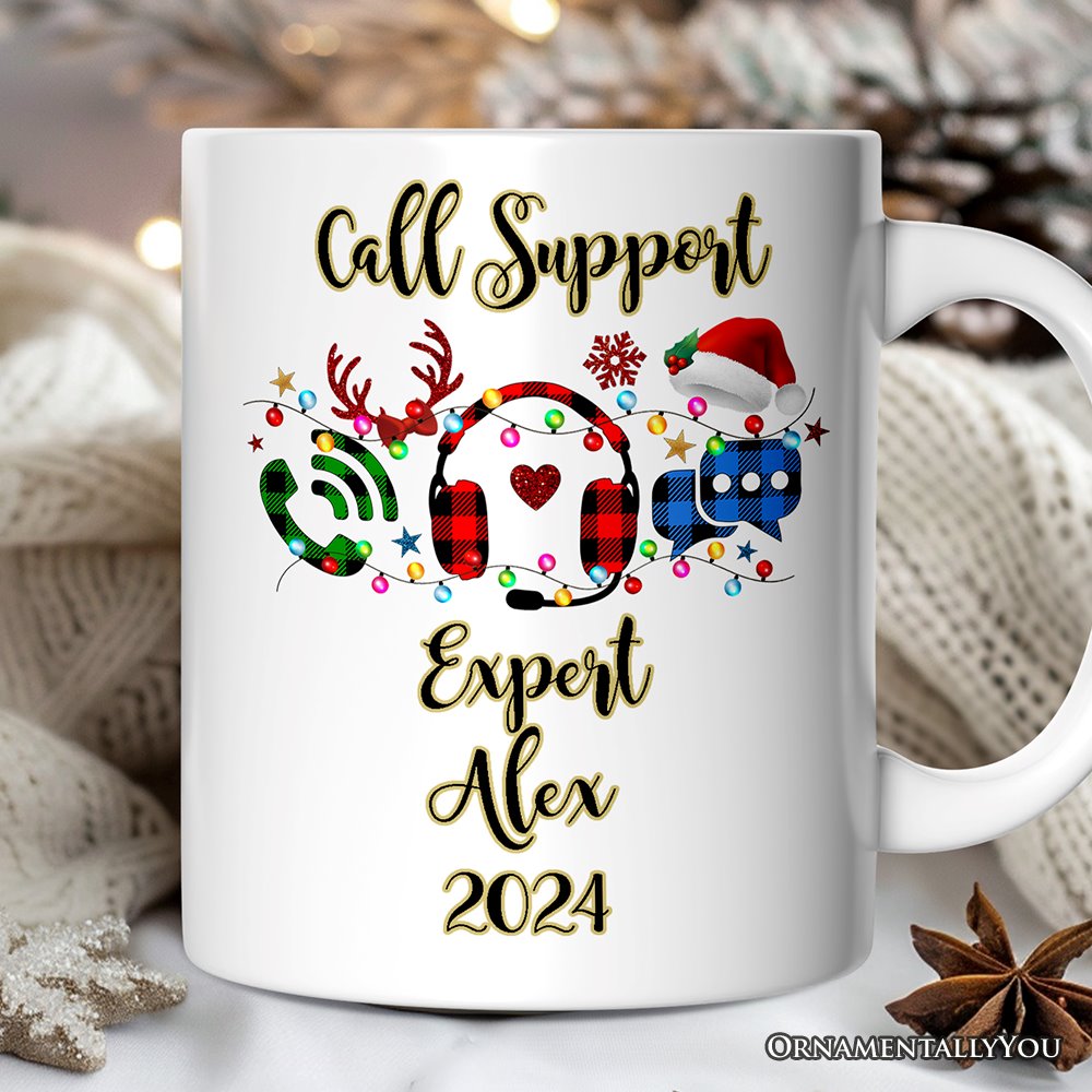Personalized Mug Customer Service Representative Buffalo Plaid Christmas Gift