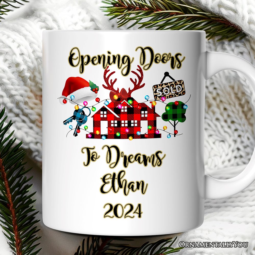 Personalized Mug Realtor Buffalo Plaid Christmas, Gift From Customers