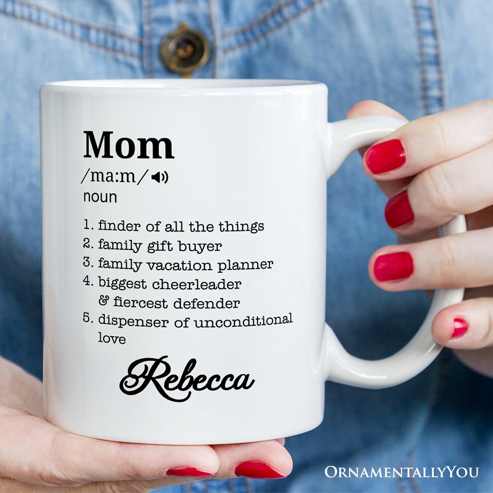 Personalized Mom Definition Mug, Funny Mothers Day Gift with Custom Name
