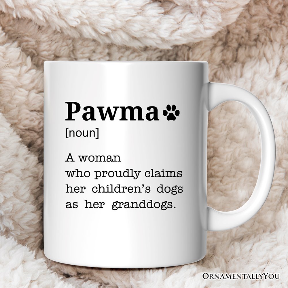 Personalized Pawma Definition Mug, Funny Dog Lovers Mom Gift with Custom Name