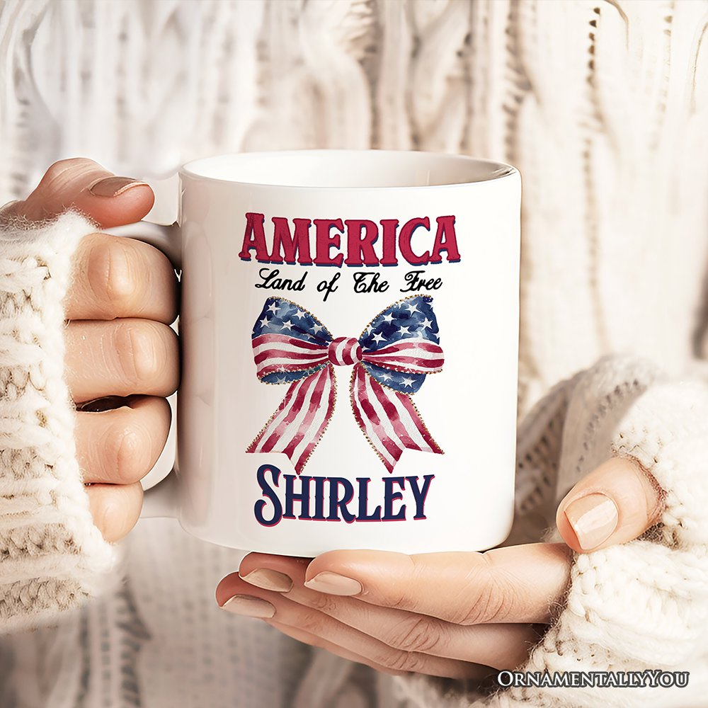Proud American Personalized Mug, America Gift With Custom Name
