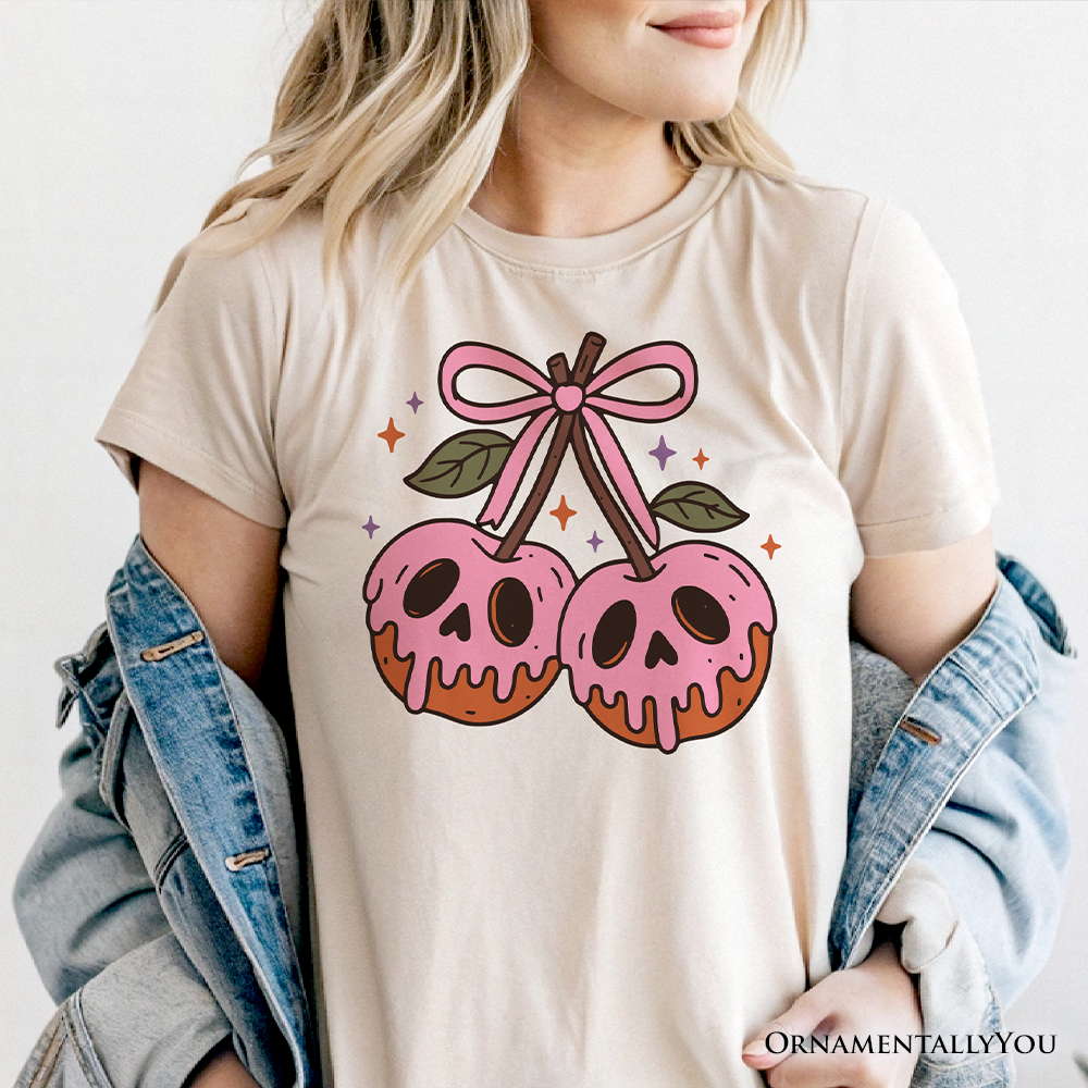 Sweet and Spooky Poison Cherries Halloween T-Shirt, Coquette Skulls Tee