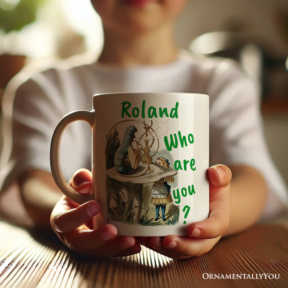 The Caterpillar Who Are You Vintage Personalized Mug, Alice's Adventures in Wonderland with Custom Name