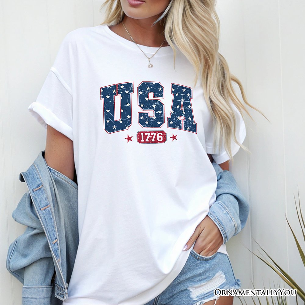 USA 1776 Stars T-Shirt, Bold Patriotic Tee for Independence Day