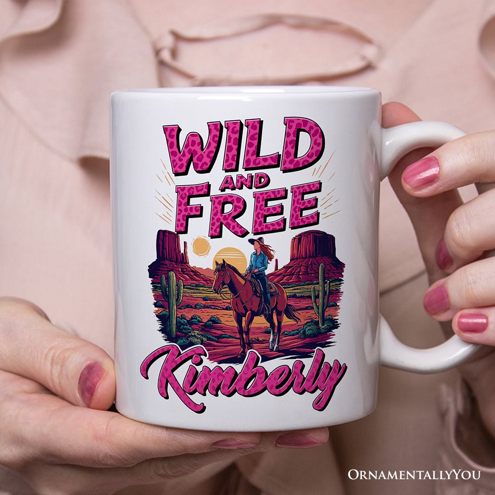 Wild And Free Western Personalized Mug, Woman Gift With Custom Name