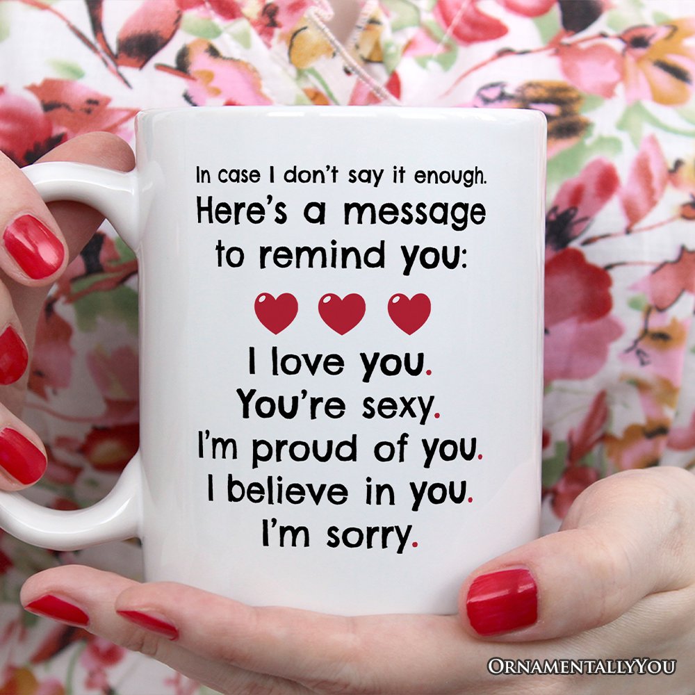 All The Things to Say Heartful Message Personalized Mug, Romantic Sincere Gift For Husband or Wife With Custom Name