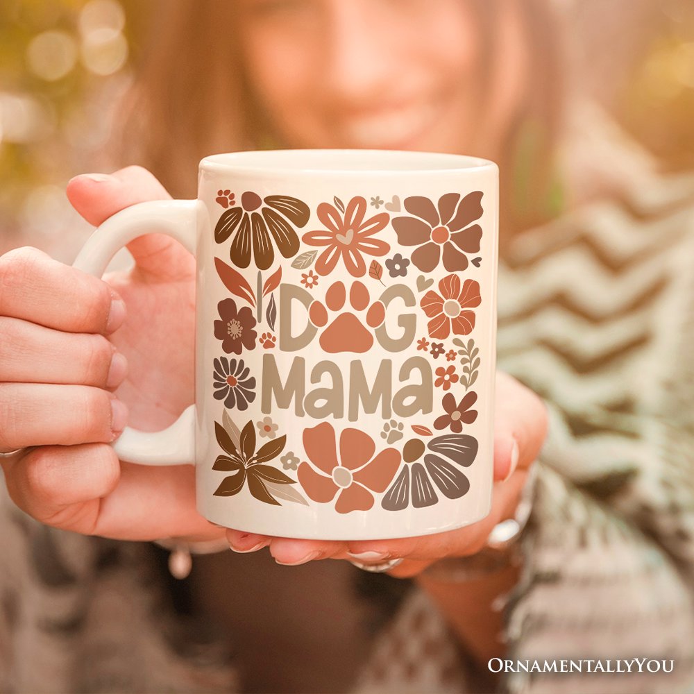 Boho Dog Mama Mug, Stylish Pet Lover Gift For Moms