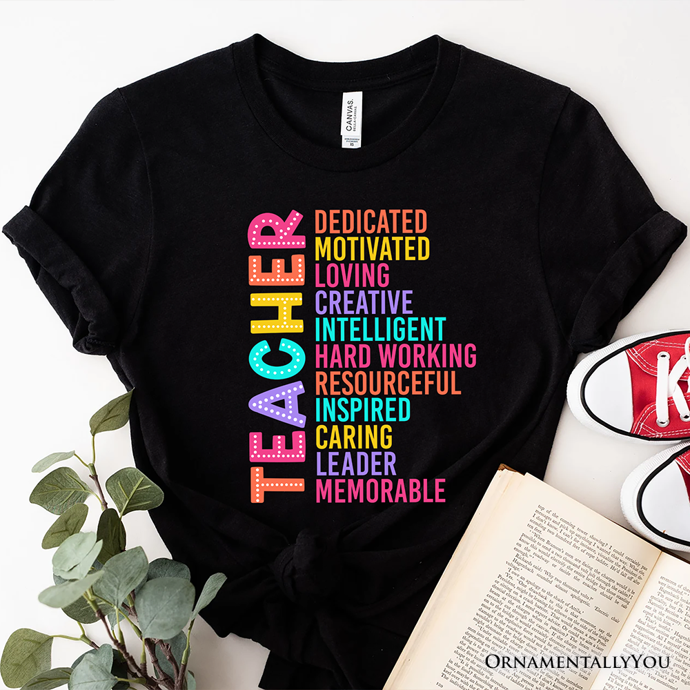 Colorful Teacher Acronym T-Shirt, Motivational Tee for Educators