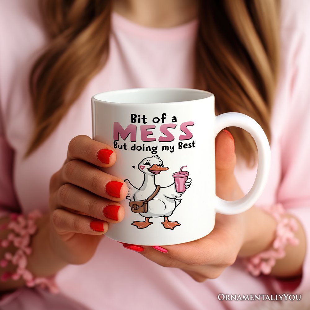 Coquette Pink Goose Personalized Mug, Sassy Gift With Custom Name