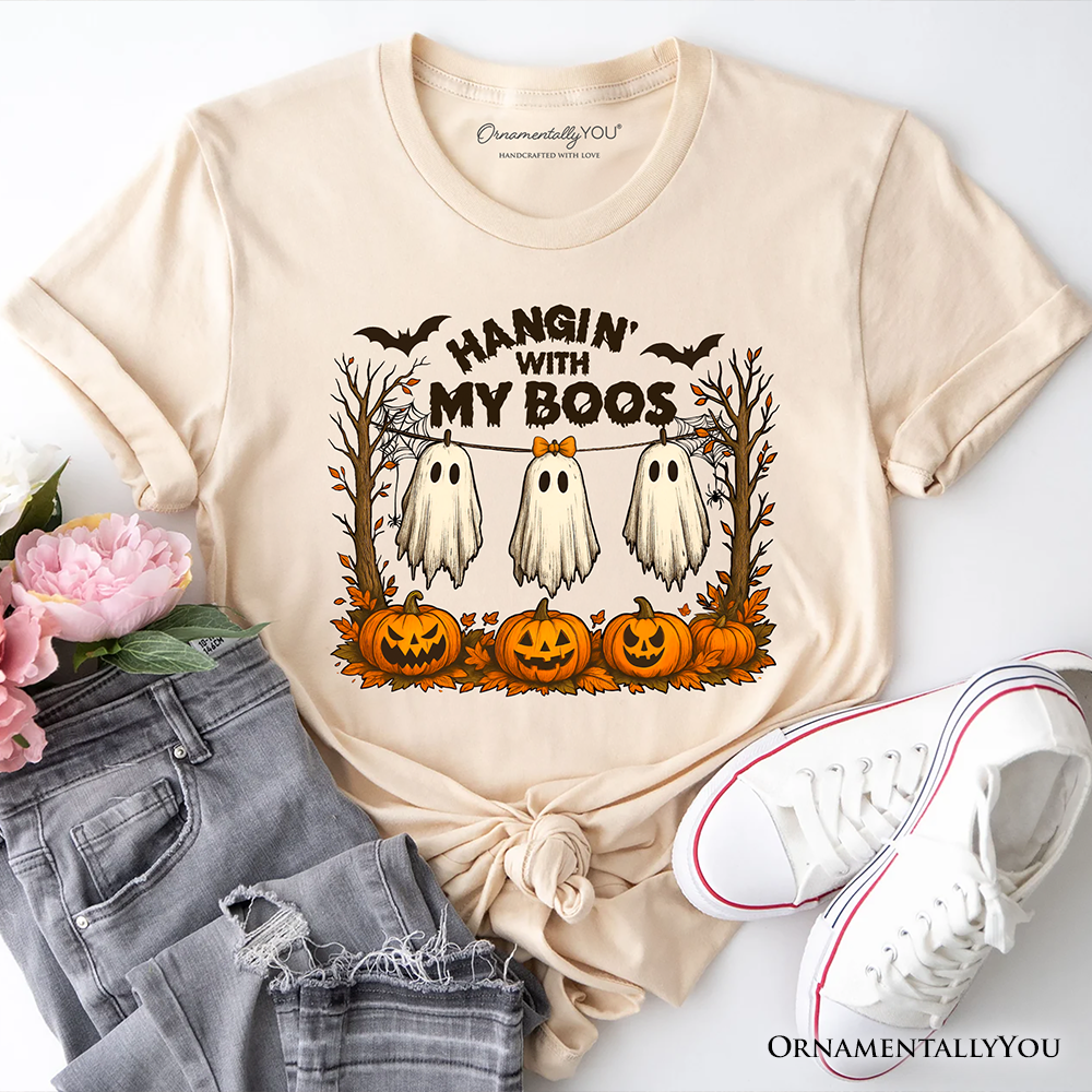 Hanging with My Boos Ghost T-Shirt, Funny Halloween Spooky Season Tee