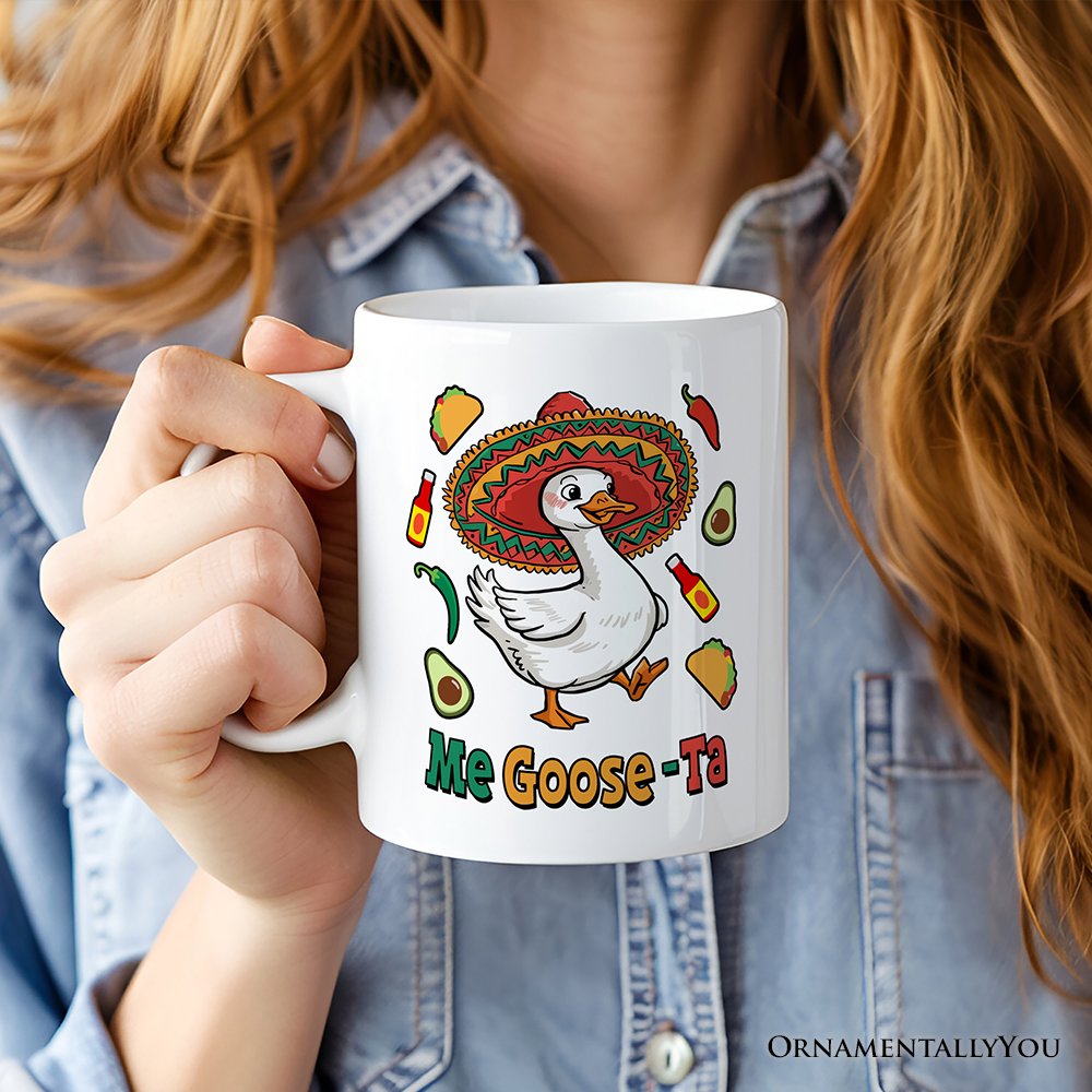 Me Goose-Ta Personalized Mug, Mexican Sombrero Goose Gift With Custom Name