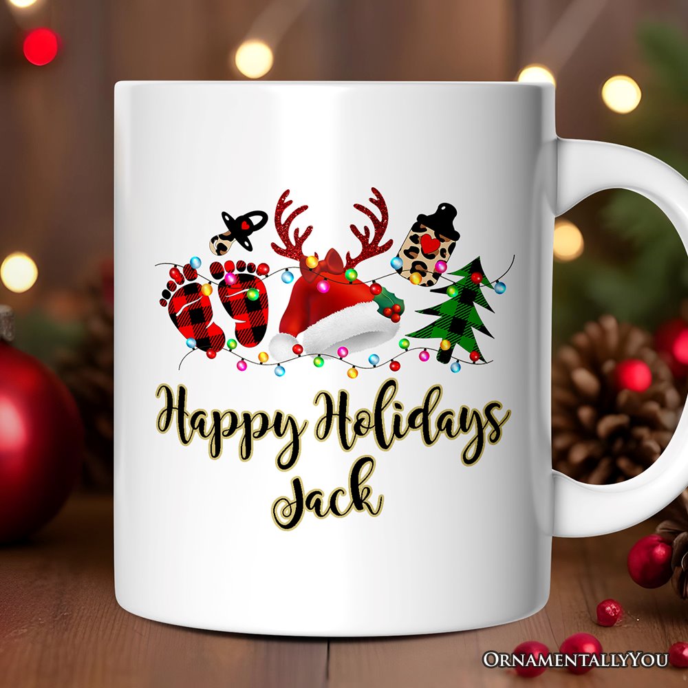 Personalized Mug Baby Christmas Buffalo Plaid Gift