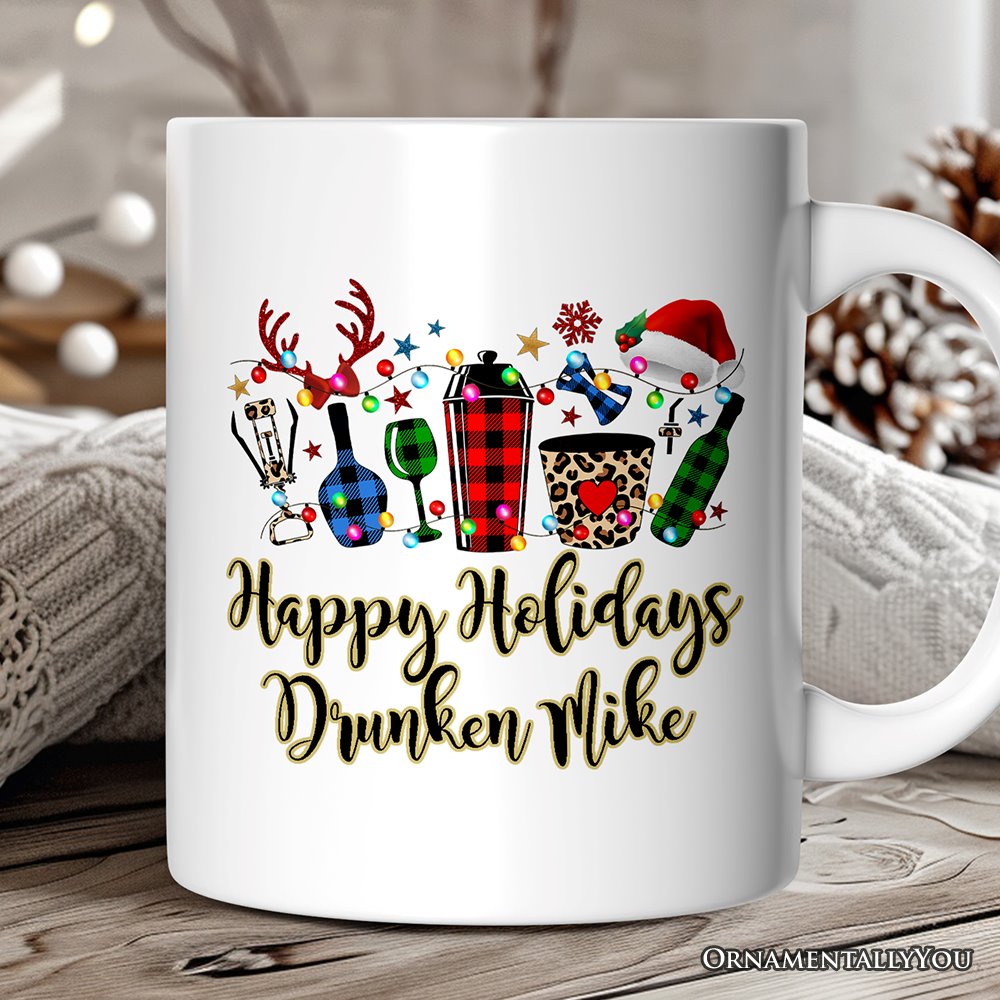 Personalized Mug Bartender Buffalo Plaid Christmas Gift
