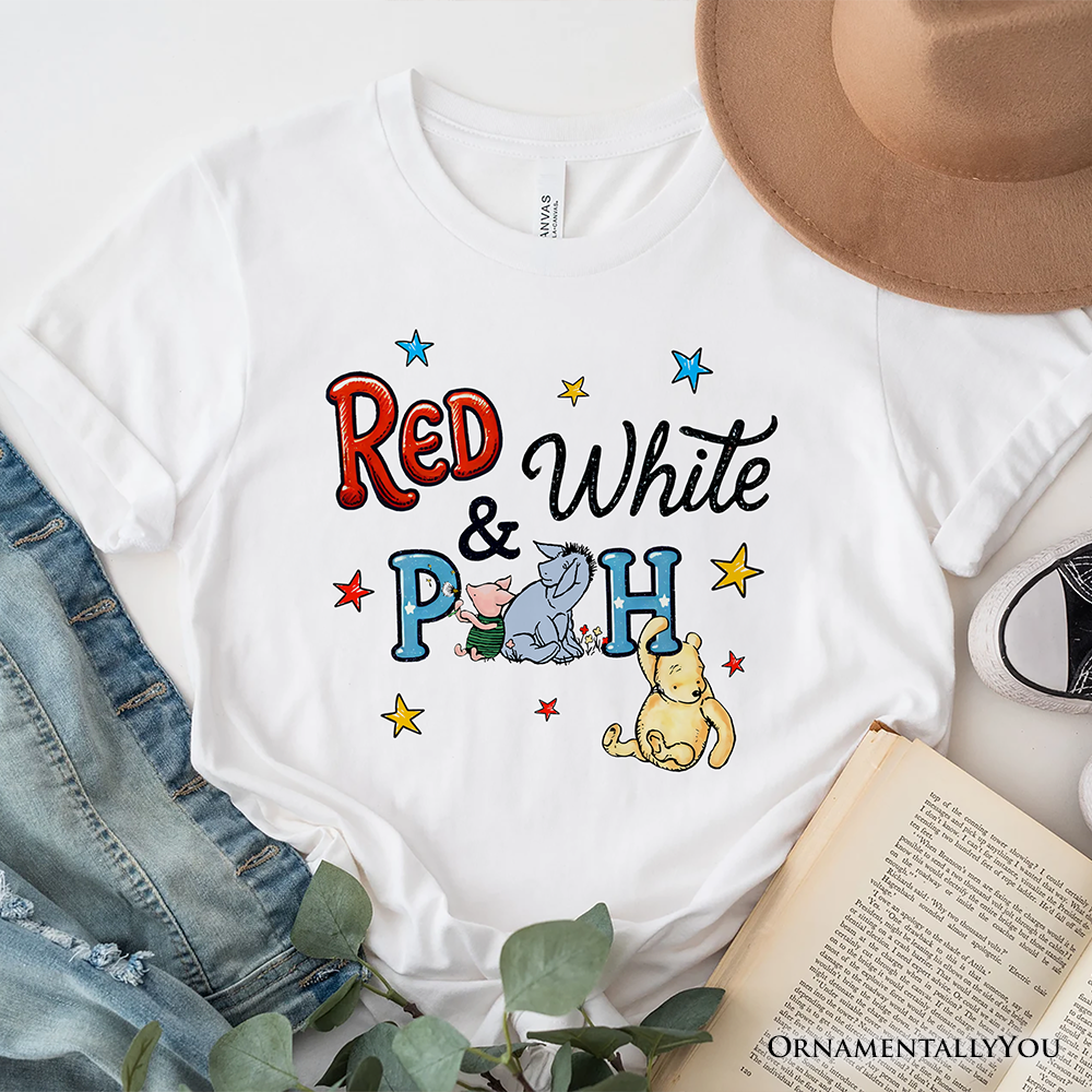 Patriotic 4th of July Red White & Proud T-Shirt, Cute Bear USA Stars Tee