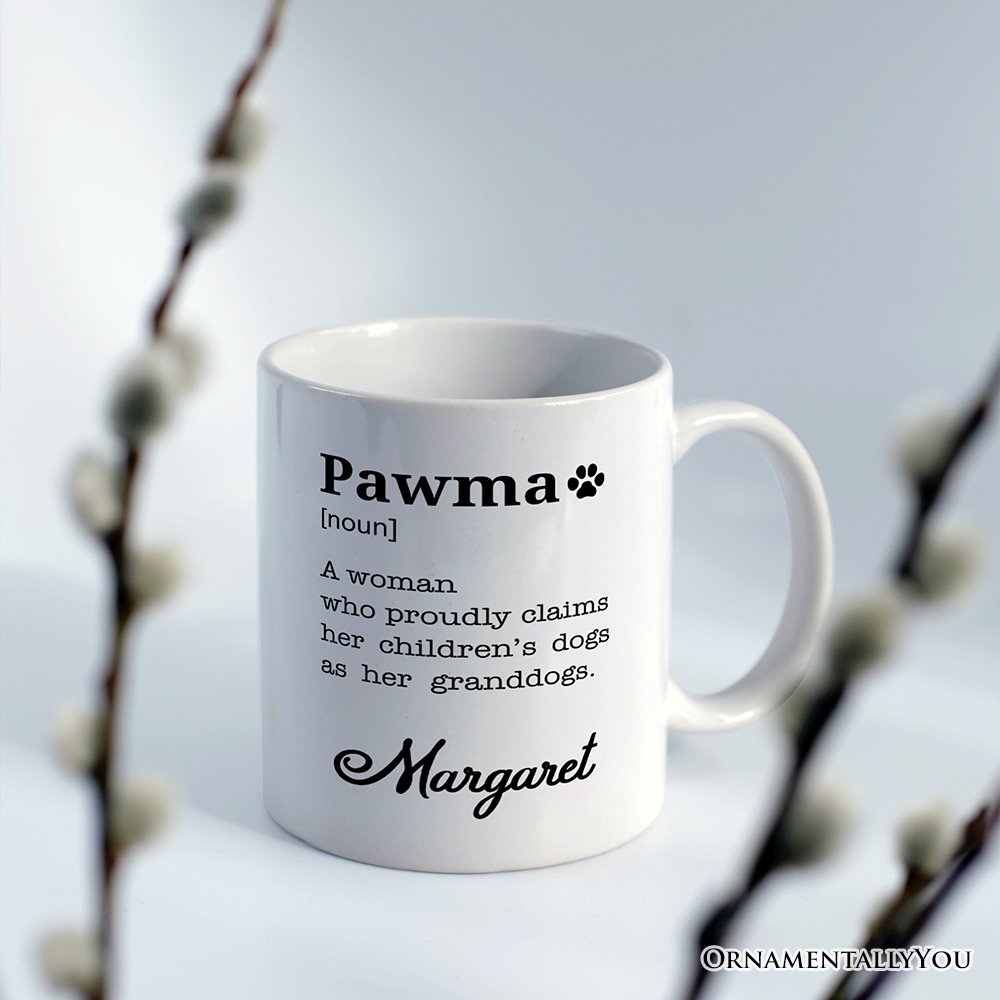 Personalized Pawma Definition Mug, Funny Dog Lovers Mom Gift with Custom Name