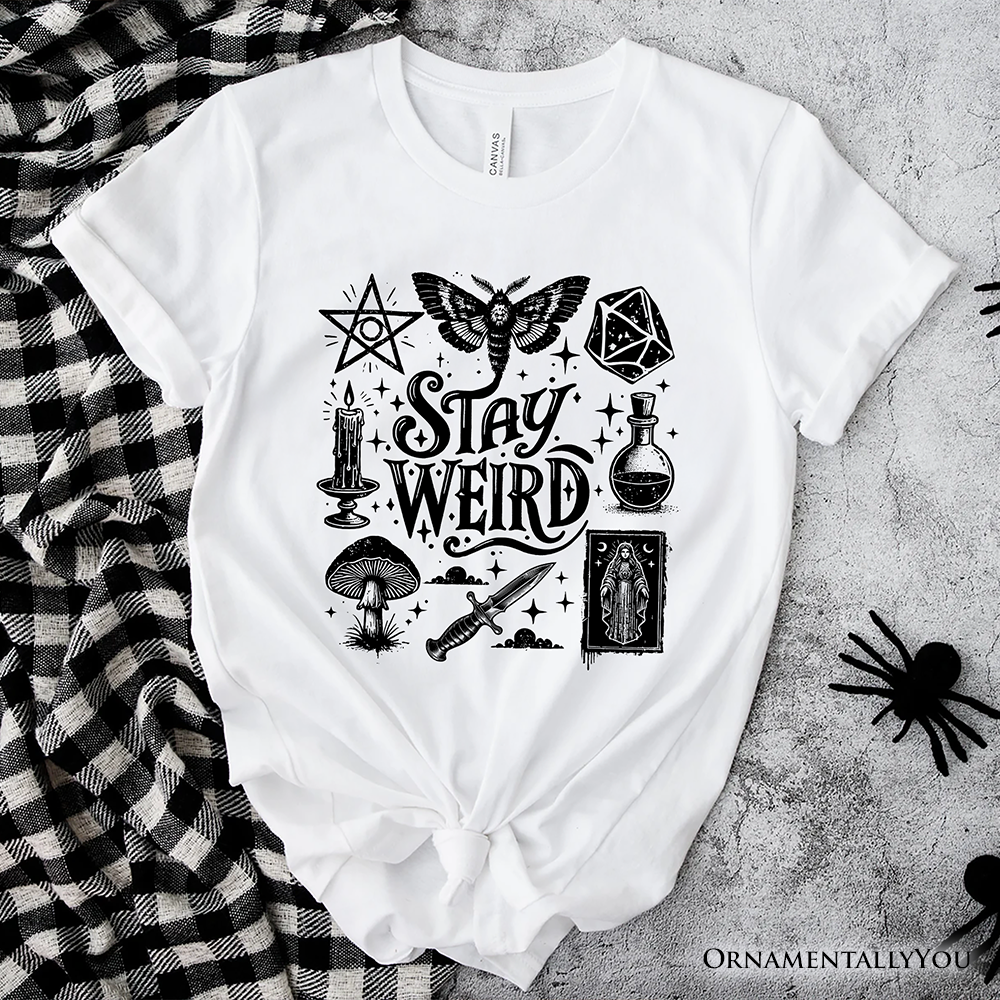 Stay Weird Witchy Vibes T-Shirt, Mystical Halloween Tee for Powerful Women
