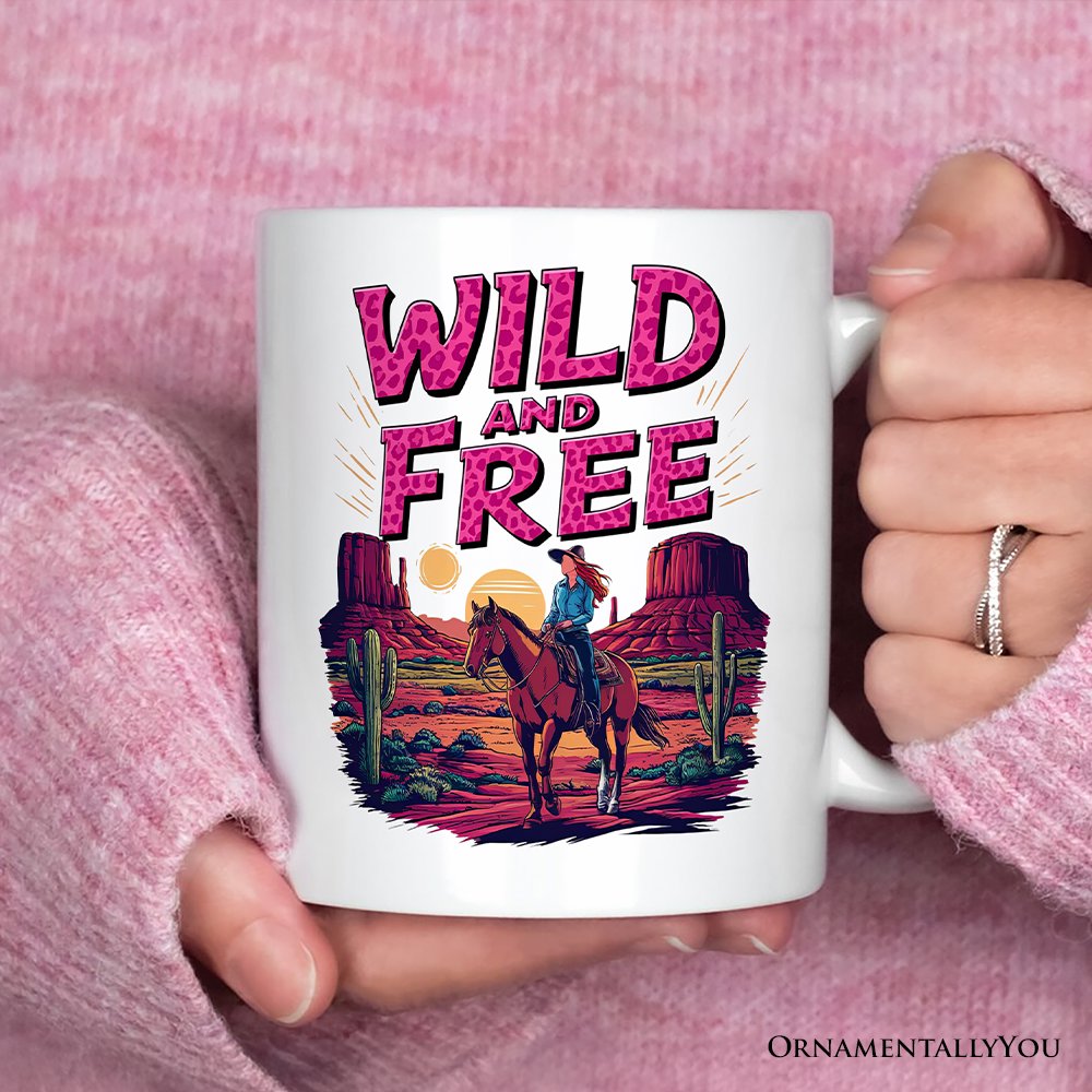 Wild And Free Western Personalized Mug, Woman Gift With Custom Name