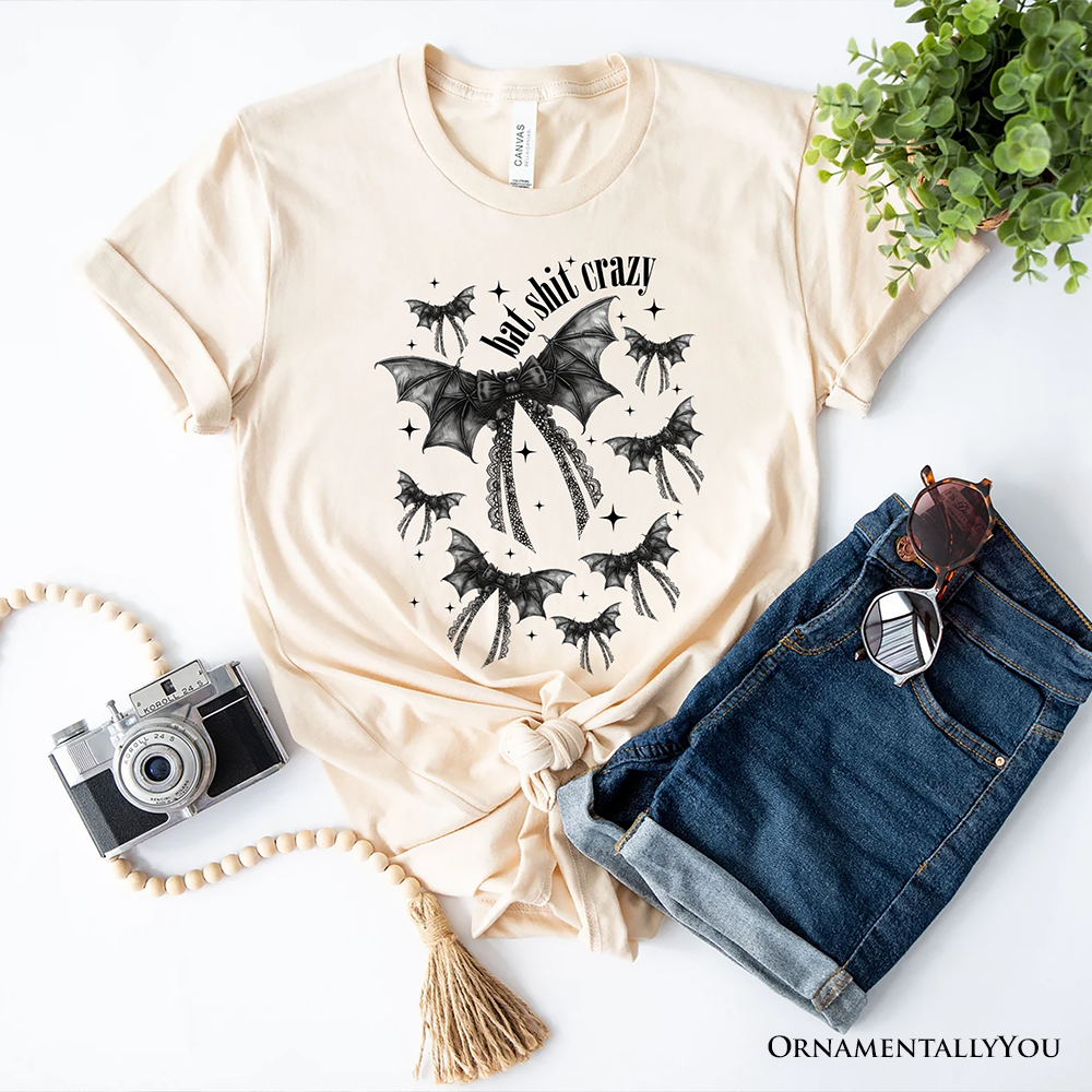 Bat Shit Crazy Coquette Bats T-Shirt, Funny Halloween Tee for Wild and Wicked Spirits