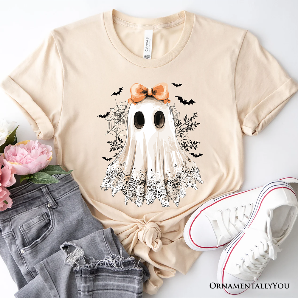 Coquette Ghost T-Shirt, Cute Halloween Tee for Girly Ghouls