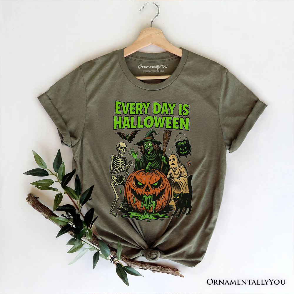 Every Day Is Halloween T-Shirt, Vintage Pumpkin Witch Spooky Tee for Eternal Spook Enthusiasts