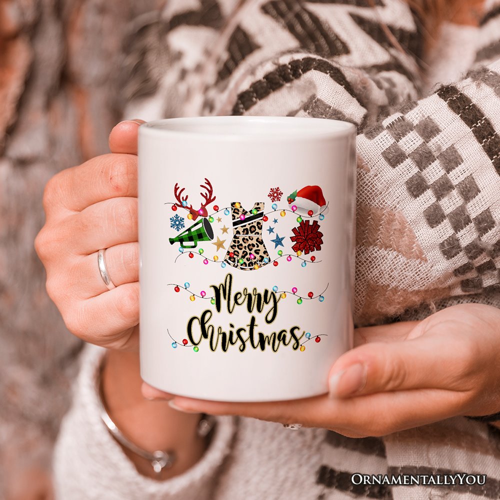 Personalized Mug Cheerleader Buffalo Plaid Christmas, Cheer Mom Gift