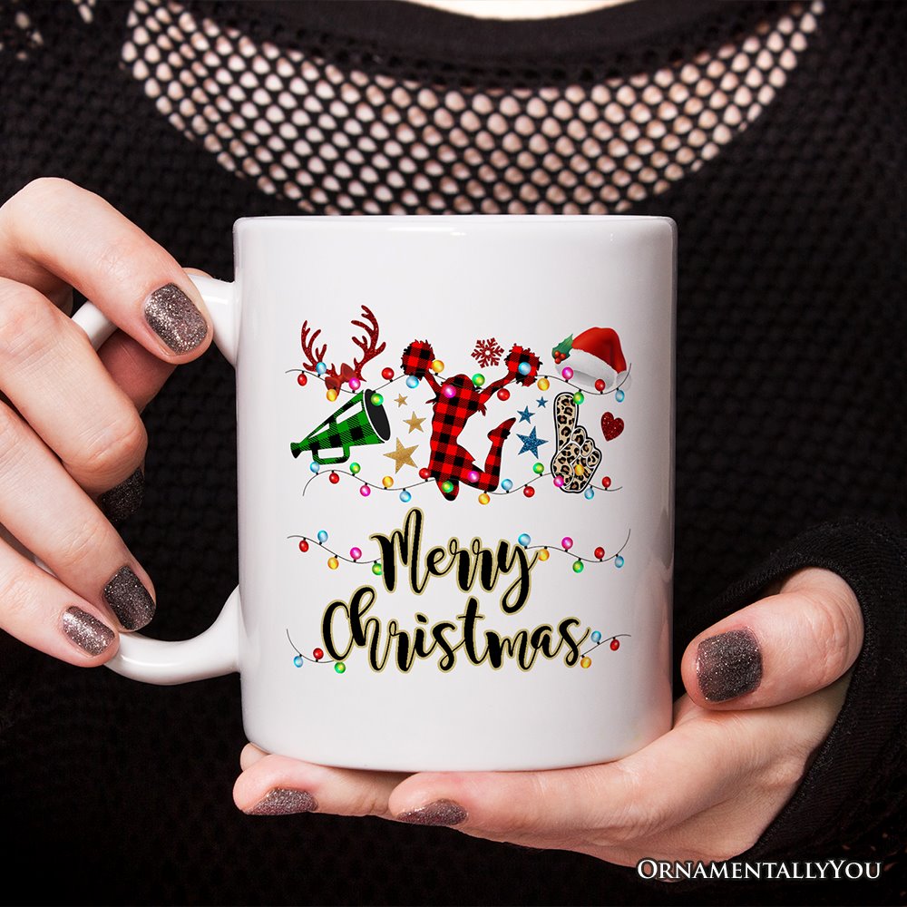Personalized Mug Cheer Buffalo Plaid Christmas, Cheer Team or Coach Gift