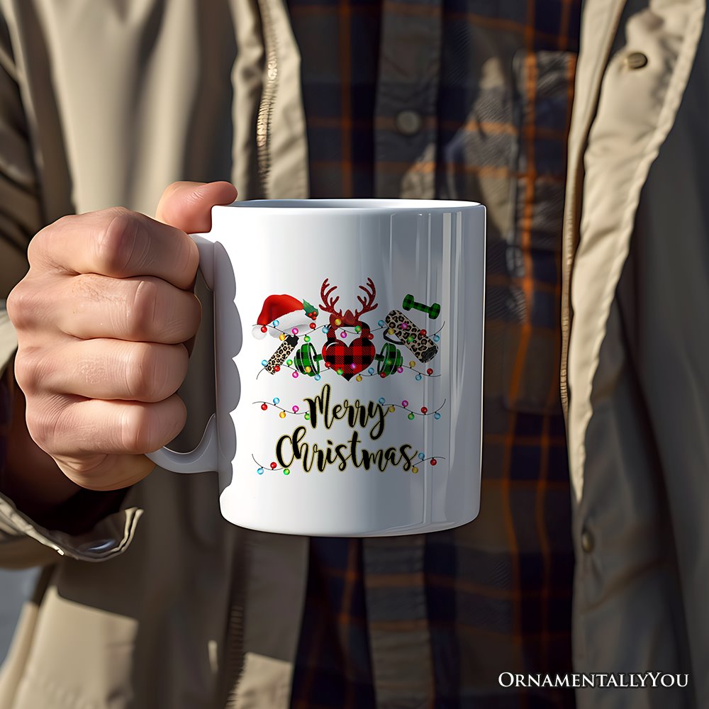 Personalized Mug Gym Buffalo Plaid Christmas, Personal Trainer Gift