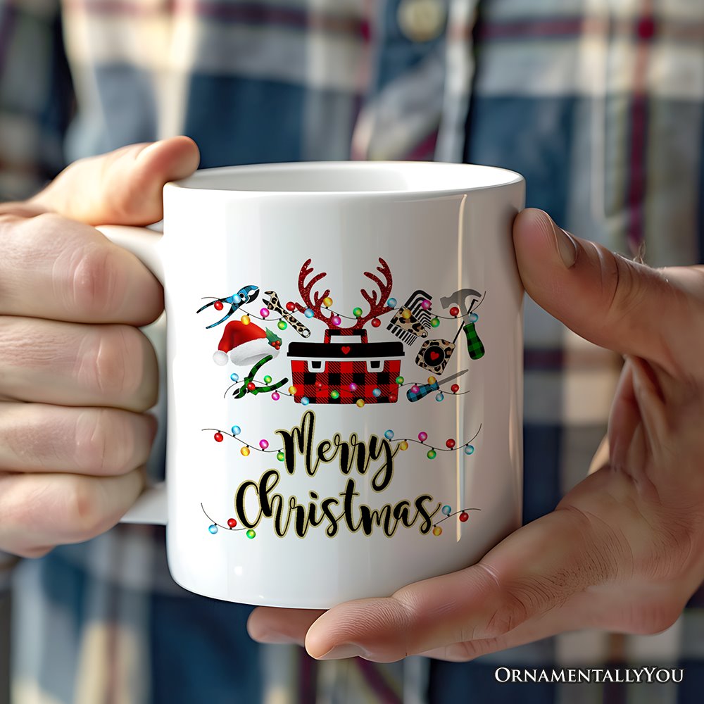Personalized Mug Handyman Buffalo Plaid Christmas Woodworking Gift