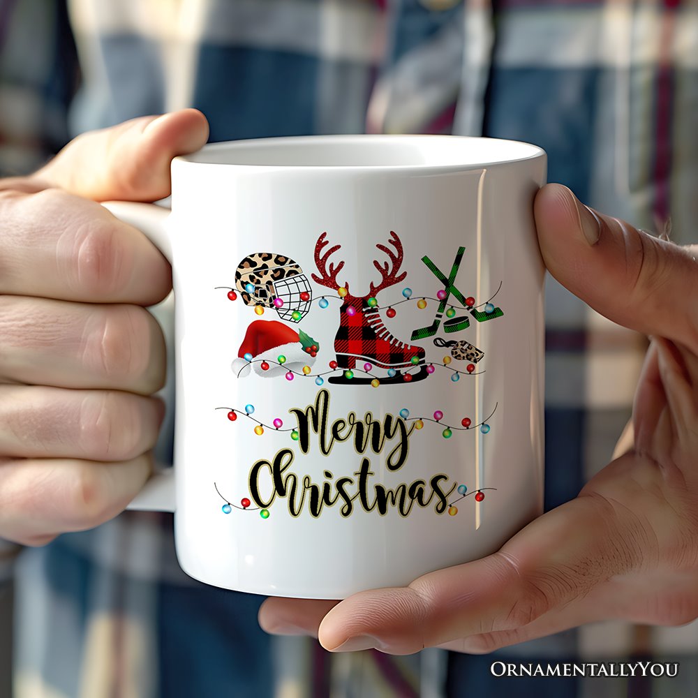 Personalized Mug Hockey Buffalo Plaid Christmas, Team and Coaches Gift