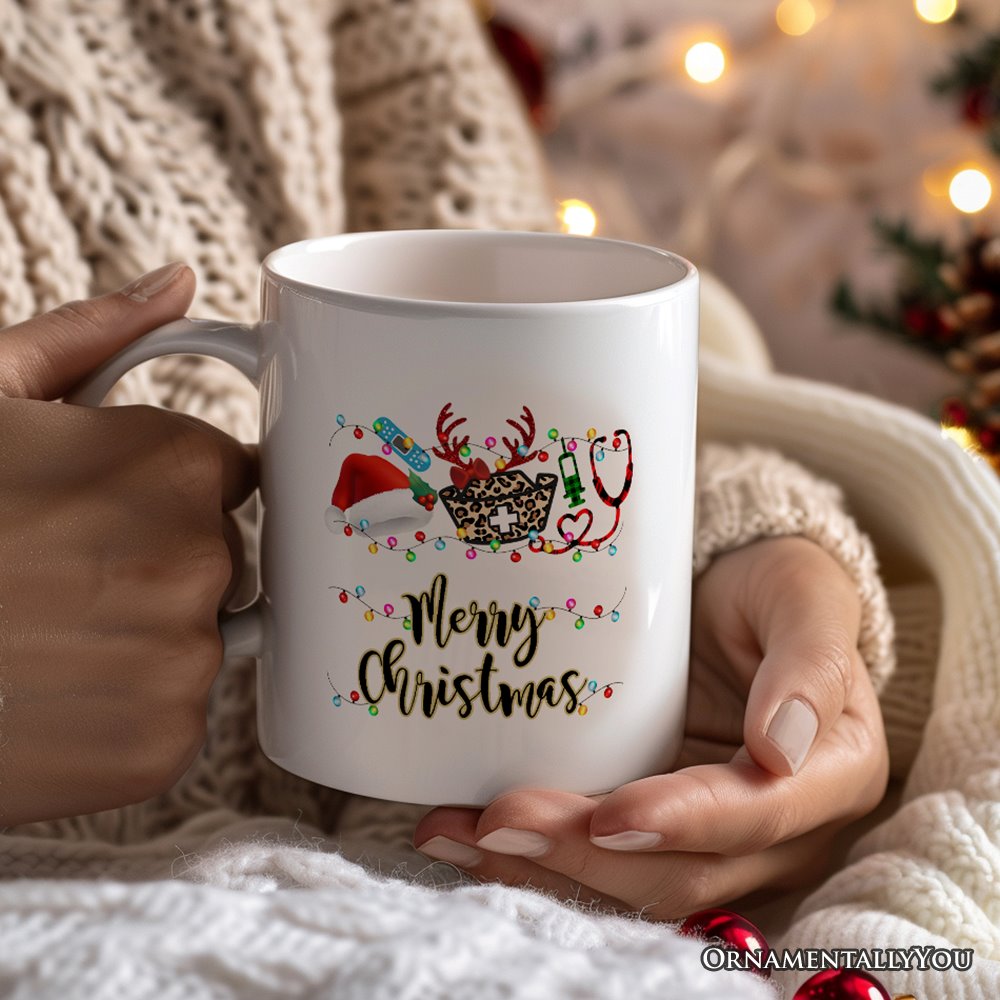 Personalized Mug Plaid Nurse Christmas, Gift for Medical Assistants and Hospital Technicians