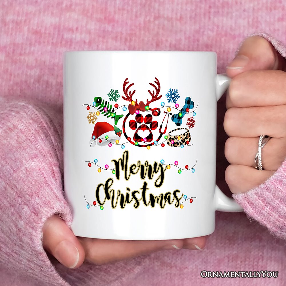 Personalized Mug Pet Themed Buffalo Plaid Veterinarian Christmas, Animal Owner Gift