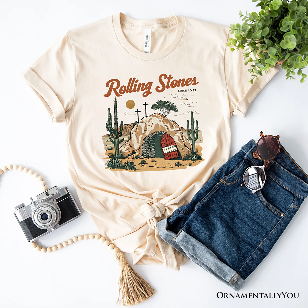 Rolling Stones Christian T-Shirt, He is Risen Easter Tee