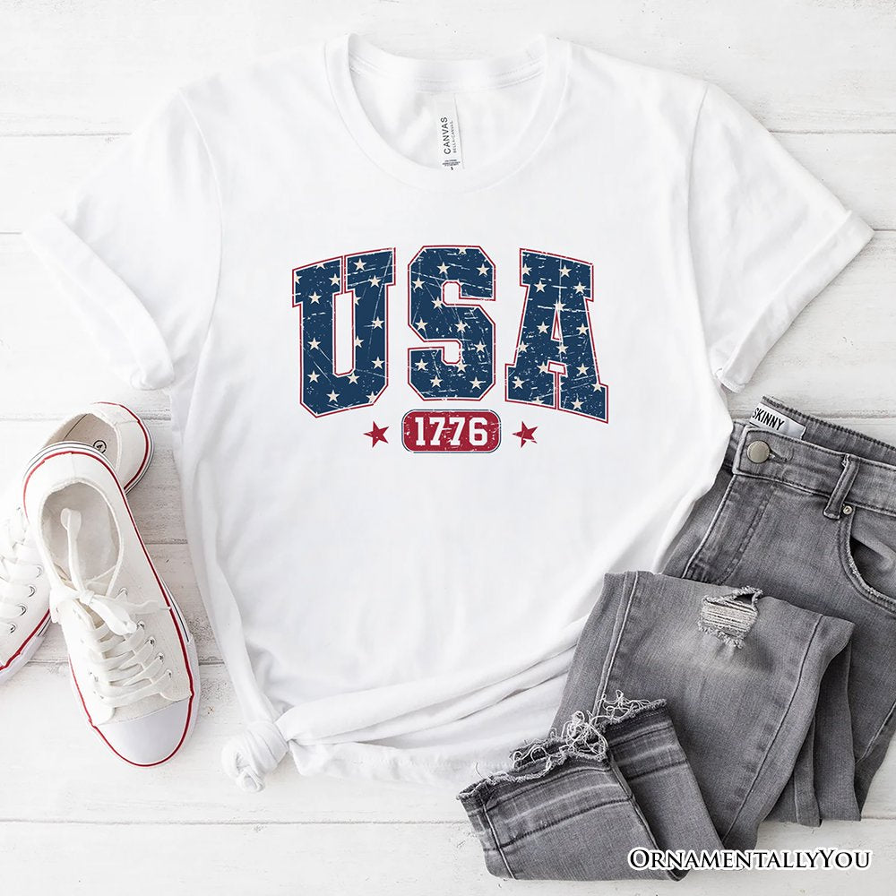 USA 1776 Stars T-Shirt, Bold Patriotic Tee for Independence Day