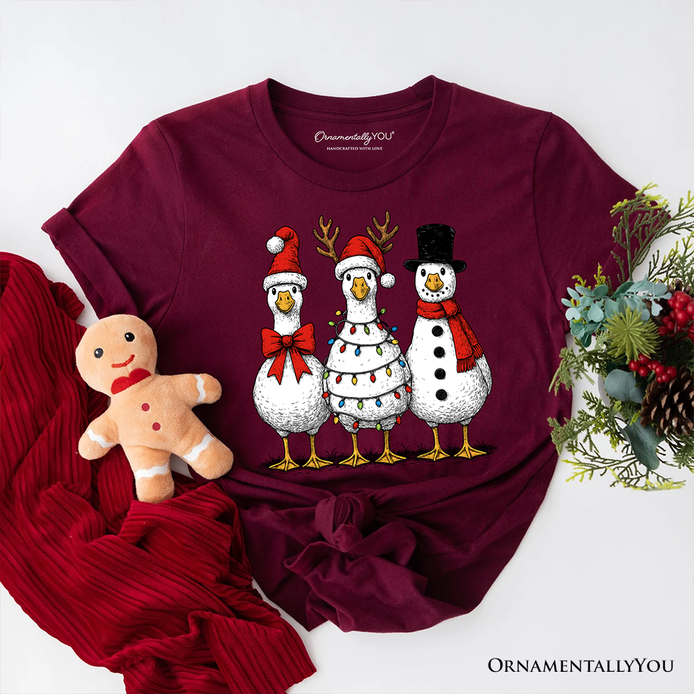 Vintage Christmas Silly Goose T-Shirt, Snowman Spoof Winter Tee