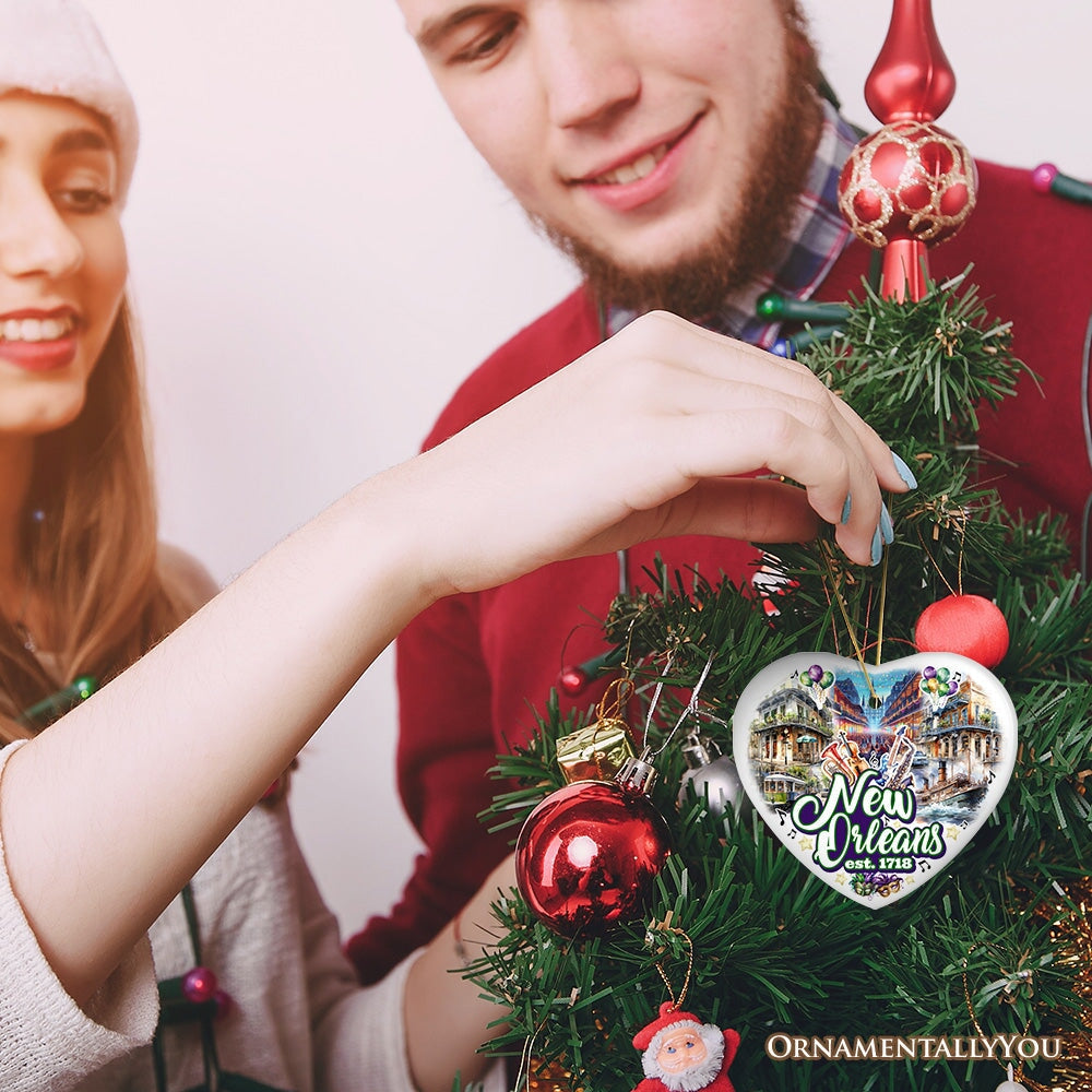 Classically Festive New Orleans Handcrafted Ornament, Mardi Gras Souvenir and Louisiana Christmas Gift