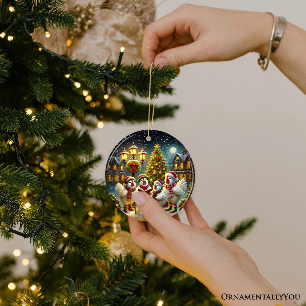 Delightful Victorian Chicken Carolers Ornament, Cozy Christmas Tree Decor