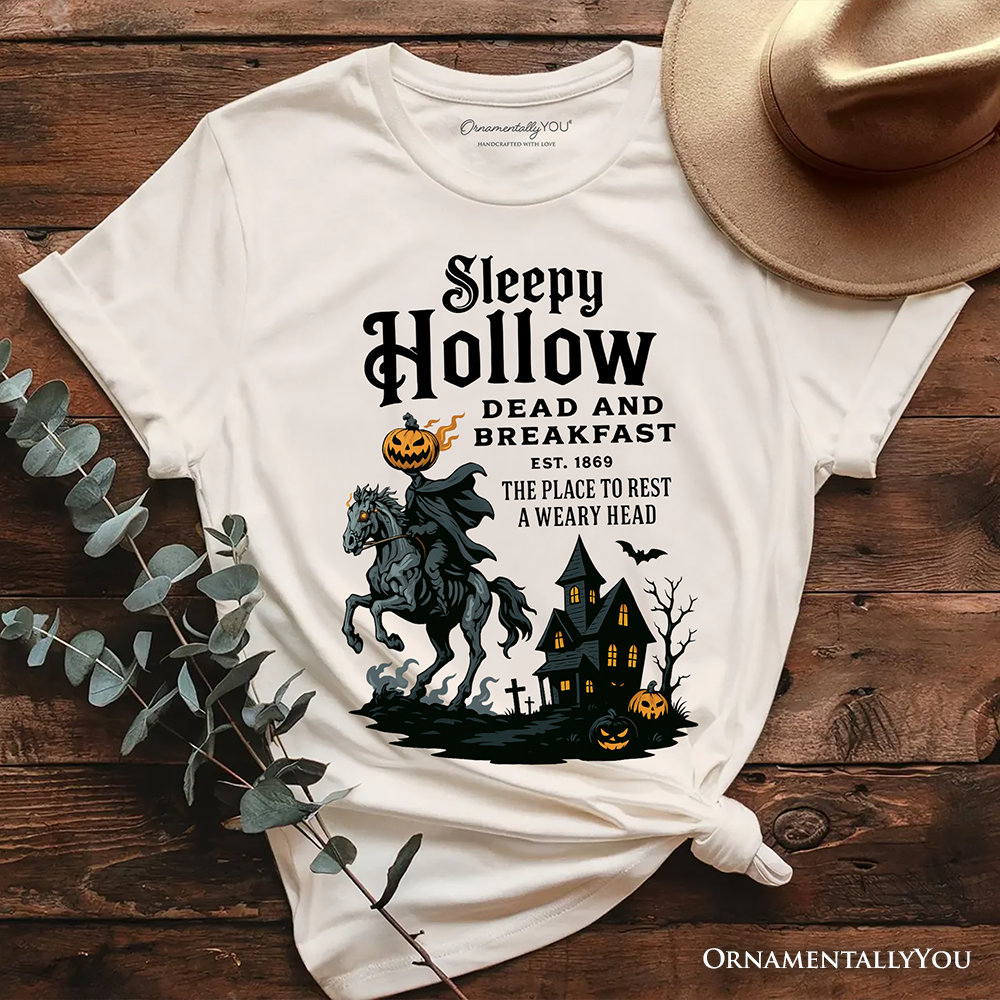 Headless Horseman Sleepy Hollow Halloween T-Shirt, Dead and Breakfast Retro Tee