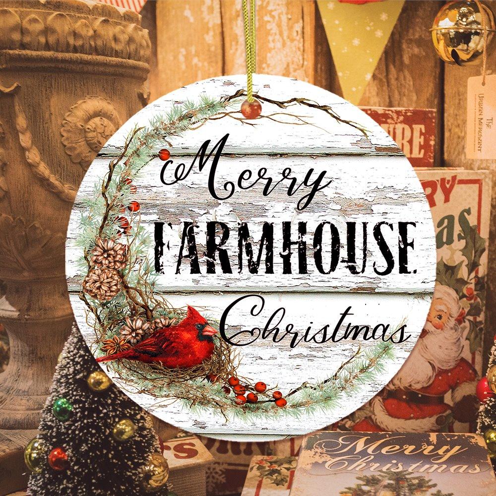 Merry Farmhouse Christmas Ornament
