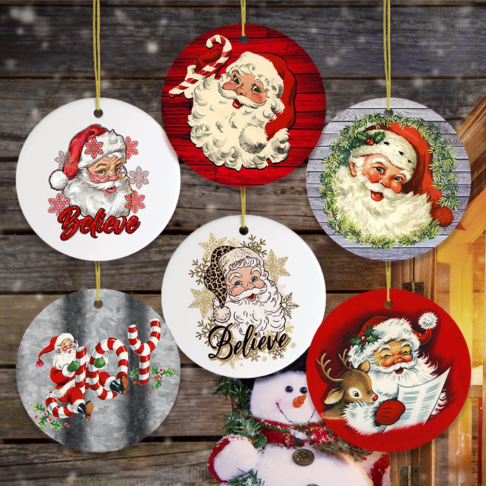 Vintage Santa Claus Mega Christmas Ornament Bundle